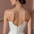 Sophisticated White A-Line Wedding Gown with a High Waist for a Slimming Effect backless New Satin white