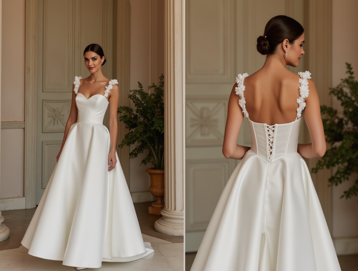 Vintage-Inspired A-Line Wedding Dress with a Keyhole Back for an Elegant Touch backless New Satin