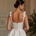 Vintage-Inspired A-Line Wedding Dress with a Keyhole Back for an Elegant Touch backless New Satin