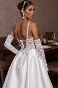 A-Line Wedding Dress with a Halter Neck for a Sophisticated Bridal Look backless New Satin