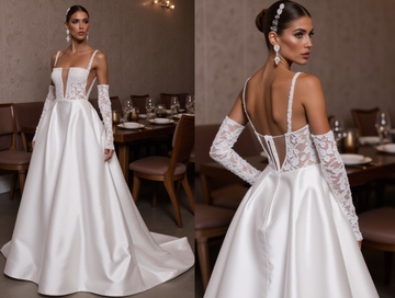 A-Line Wedding Dress with a Halter Neck for a Sophisticated Bridal Look backless New Satin
