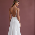 A-Line Bridal Gown with Embroidered Details for a Unique Touch backless New Satin