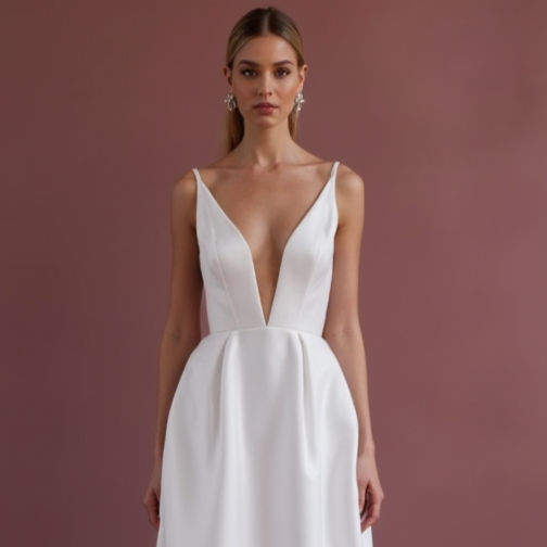 A-Line Bridal Gown with Embroidered Details for a Unique Touch backless New Satin