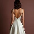 A-Line Wedding Dress with Layers of Organza for a Luxurious Feel backless New Satin