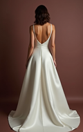 A-Line Wedding Dress with Layers of Organza for a Luxurious Feel backless New Satin