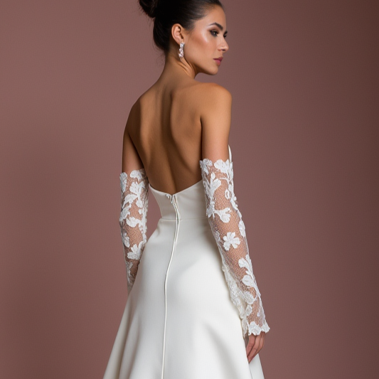 Elegant A-Line Gown with a Sweetheart Neckline for a Timeless Look backless mesh New Satin