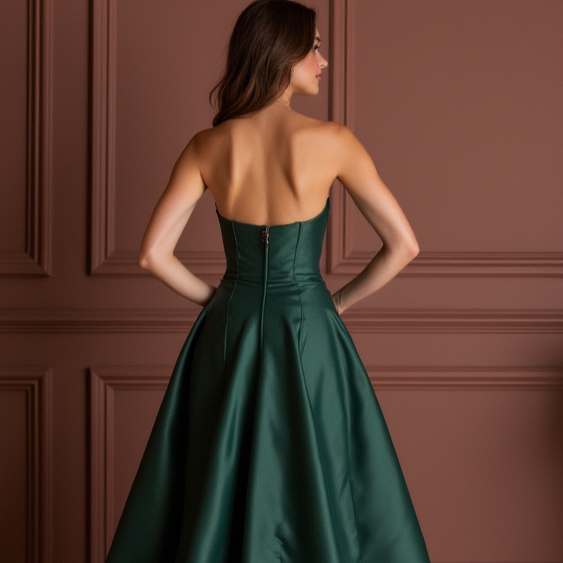 Glamorous Evening Dress and Prom Gown with Lace Appliqué for a Romantic Feel backless New Satin