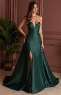 Glamorous Evening Dress and Prom Gown with Lace Appliqué for a Romantic Feel backless New Satin