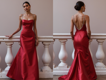 Sophisticated Prom Dress and Evening Gown with a High Neck for a Modest Look backless New Satin