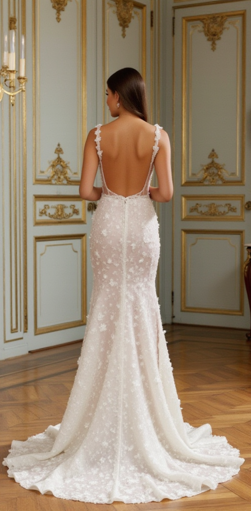 A-Line Wedding Dress with Spaghetti Straps for a Light and Airy Feel backless mesh New Satin