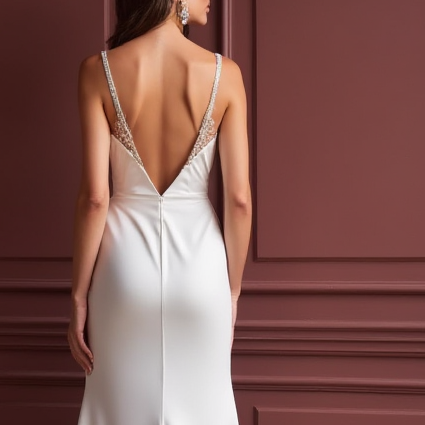 A-Line Wedding Dress with Crystal Beading for a Touch of Glamour backless mesh New Satin split