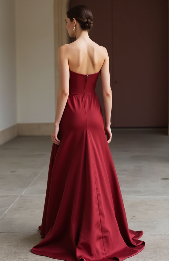 Sexy Red Evening Dress & Prom Dress with Side Cut-Outs for a Bold Statement New red Satin