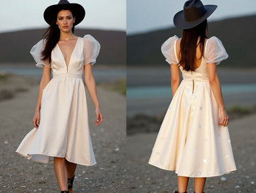 Glamorous Short Wedding Dress and Mini Dress with Beaded Details for Extra Sparkle backless mesh New Satin Short Wedding Dress silk