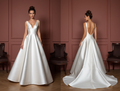 Classic A-Line Wedding Dress with a Satin Train for a Polished Look backless New Satin