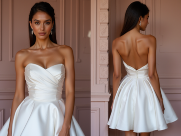 Boho Mini Short Wedding Dress with Fringe Details for a Unique and Free-Spirited Look backless New Satin Short Wedding Dress silk