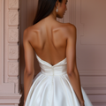 Boho Mini Short Wedding Dress with Fringe Details for a Unique and Free-Spirited Look backless New Satin Short Wedding Dress silk