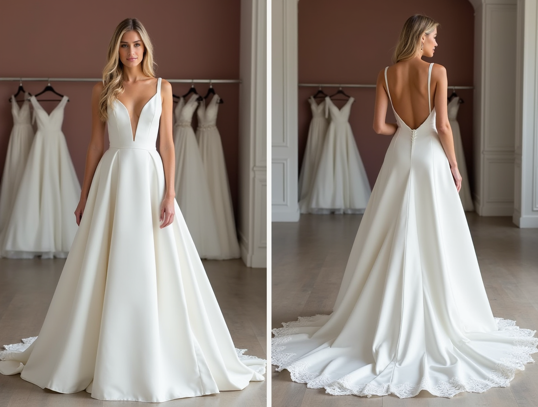 White Princess Wedding Dress for Winter Brides Wanting a Grand Gown backless New Satin white