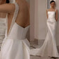 Abiti da sposa semplici abiti da sposa in raso sexy collare quadrate indugi senza schienale per la festa formale elegante vestidos de nolia