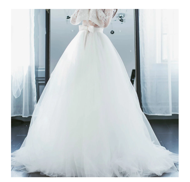 Jupe longue en Tulle détachable, taille élastique, superposition de mariée, jupe de mariage, sur jupe Maxi de fête, Train