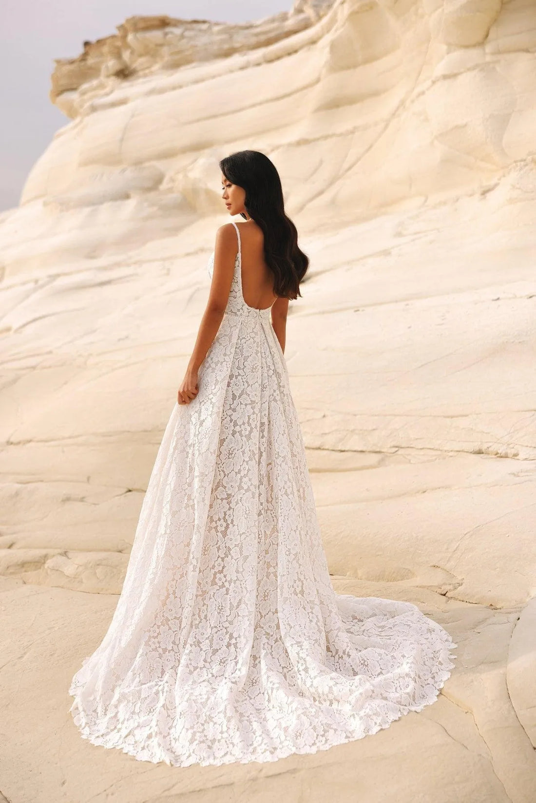 Beautiful Spaghetti Straps Wedding Dress with Lace Embellishments and a Sophisticated Slit Perfect for Brides Dresses Satin