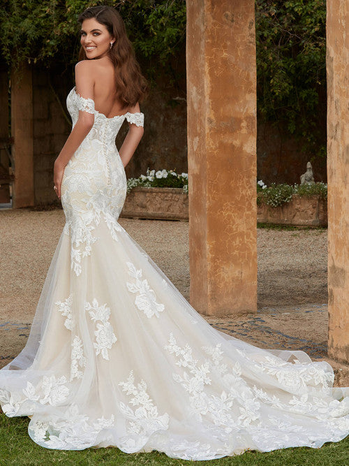 Vestidos De novia con hombros descubiertos para novia, apliques De sirena, Vestido De boda, tren De barrido De encaje, hecho a medida 