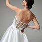 Structured and Boned Corset Bodice Wedding Dress Vestido De Novia Bridal Gown Skirt Bow Satin Court Train Dress