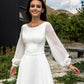 Mudah A Line Chiffon Wedding Dress Scoop Neck Lengan Panjang Bohemian Gaun Pengantin Bohemian Robe De Mariree Custom Made