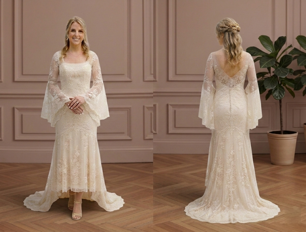 Designer Wedding Dress Boutique Silk Short Hand Stitched Luxury