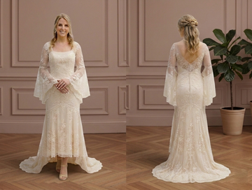 Designer Wedding Dress Boutique Silk Short Hand Stitched Luxury