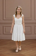 Casual White Wedding Dress Simple Short Knee Length Sundress