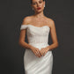 Caddy Ivory Dress & Train Wedding Dress Vestido De Novia Bow Bridal Gown Skirt Court Train Dress  Satin