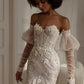 Exquisite Wedding Dresses Gorgeous Bridal Gowns Lace Appliques Sheath Mermaid Floor Length Robe For Bride Vestidos De Novia