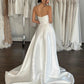 Dramatic full skirt Wedding Dress  Satin Bridal Gown Skirt Vestido De Novia Bow Court Train Dress