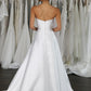 Illusion V-Neck Detail Wedding Dress Bridal Gown Skirt Vestido De Novia Bow Satin Court Train Dress