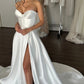 Dramatic full skirt Wedding Dress  Satin Bridal Gown Skirt Vestido De Novia Bow Court Train Dress