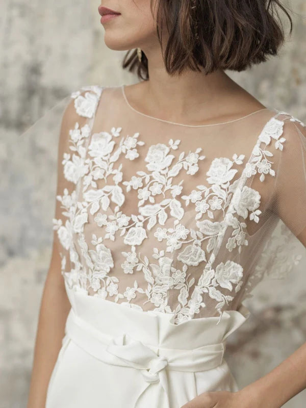 Eleganti abiti da sposa corti abiti da spina con pizzo aperto maniche a batwing a batwing in gambo abito da sposa sopra ginocchio sopra il ginocchio de noviva