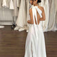 One-shoulder neckline with Side Skirt split Wedding Dress  Court Train Dress Bridal Gown Vestido De Novia Satin Skirt  Bow