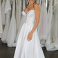 Illusion V-Neck Detail Wedding Dress Bridal Gown Skirt Vestido De Novia Bow Satin Court Train Dress