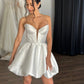 Bubble-Style Skirt Bridal Gown Dress Vestido De Novia Simple Skirt Wedding Dress Satin  Bow Court Train